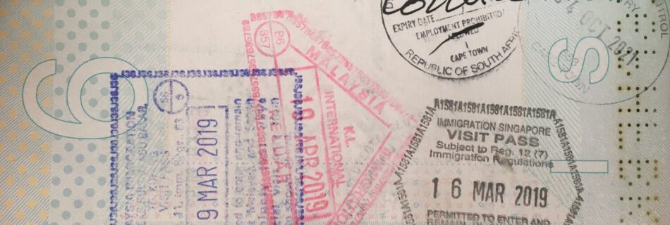 Visum stempels in paspoort
