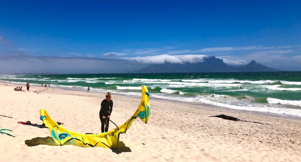 Kitesurfen in Blouberg Kaapstad